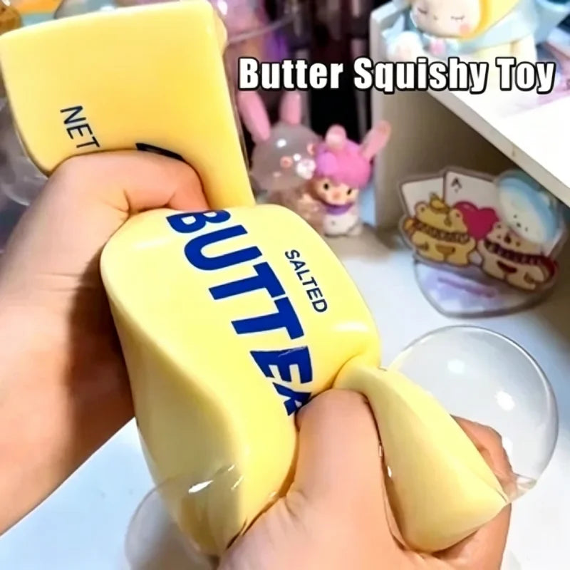 Soft PU Slow Rising Butter Cheese Stick Fidget Squishy Toy Grab Texture Squeeze Prank Toy Effective Anxiety Stress Relief Toy