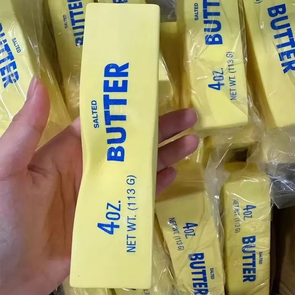 Soft PU Slow Rising Butter Cheese Stick Fidget Squishy Toy Grab Texture Squeeze Prank Toy Effective Anxiety Stress Relief Toy