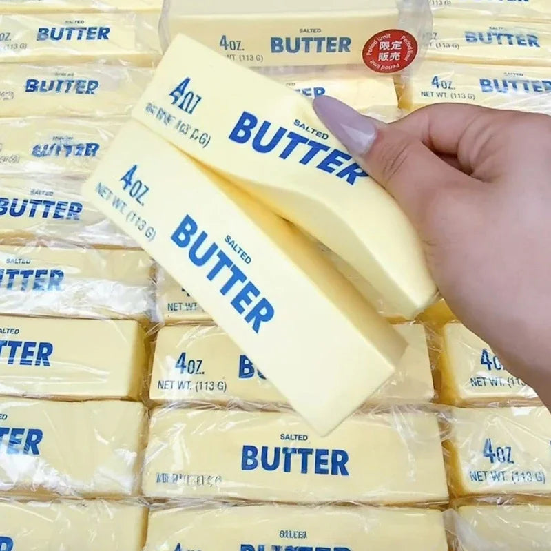 Soft PU Slow Rising Butter Cheese Stick Fidget Squishy Toy Grab Texture Squeeze Prank Toy Effective Anxiety Stress Relief Toy
