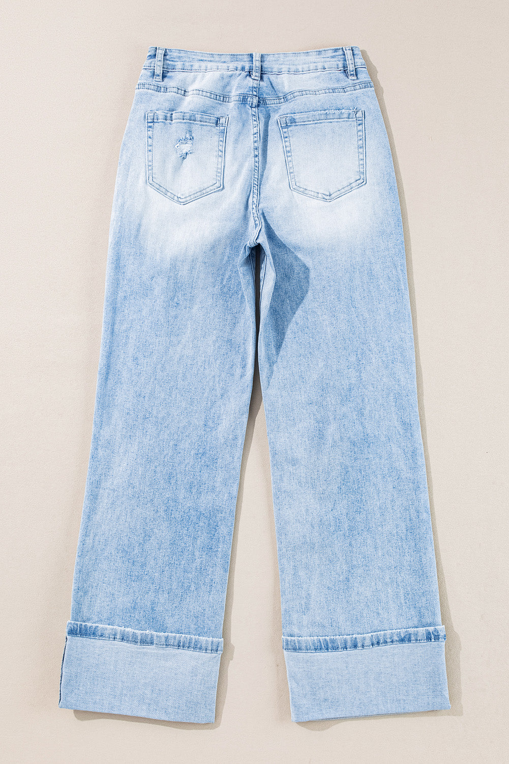 Beau Blue Light Wash Distressed Straight Jeans