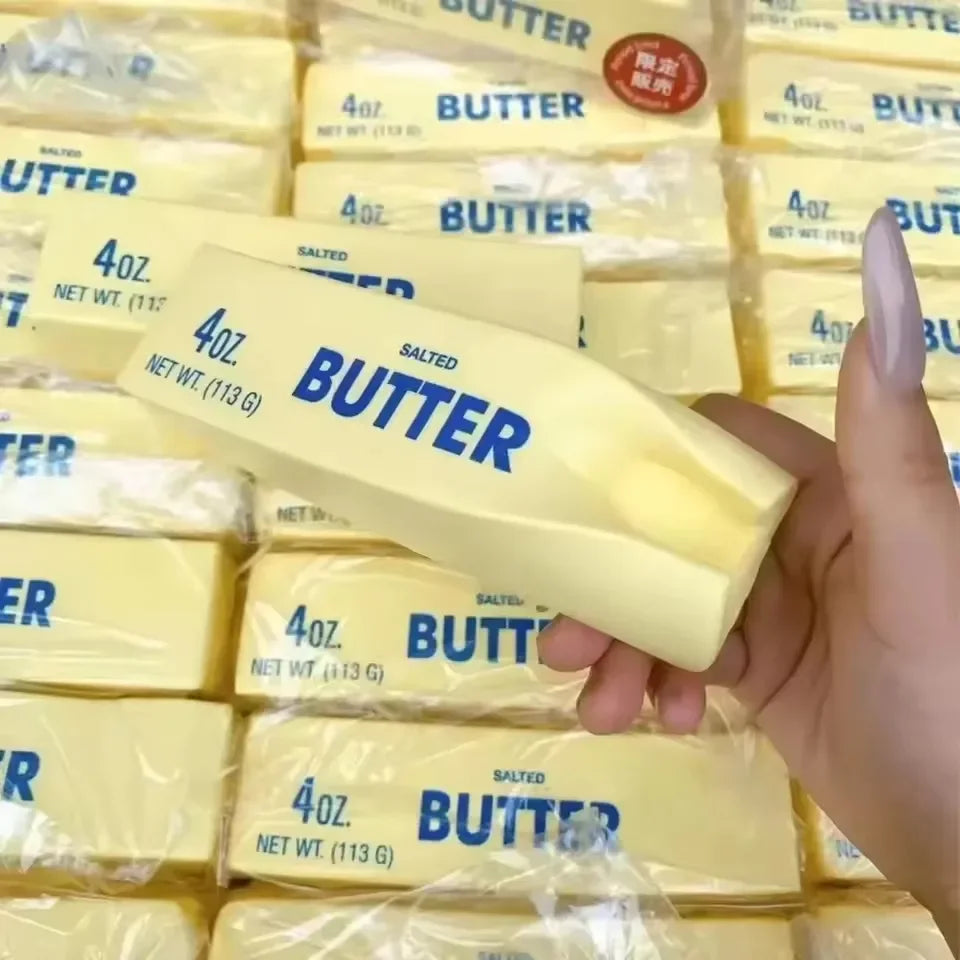 Soft PU Slow Rising Butter Cheese Stick Fidget Squishy Toy Grab Texture Squeeze Prank Toy Effective Anxiety Stress Relief Toy