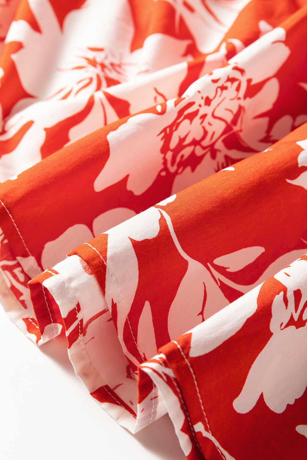 Red High Split Floral Western Cowgirl Maxi Skirt