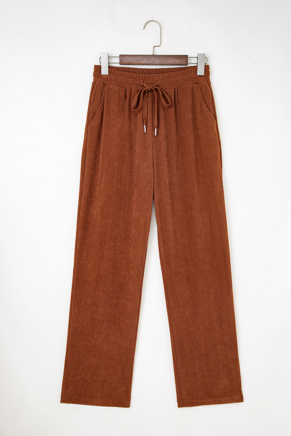 Dearlove Chestnut Drawstring Elastic Waist Casual Corduroy Pants